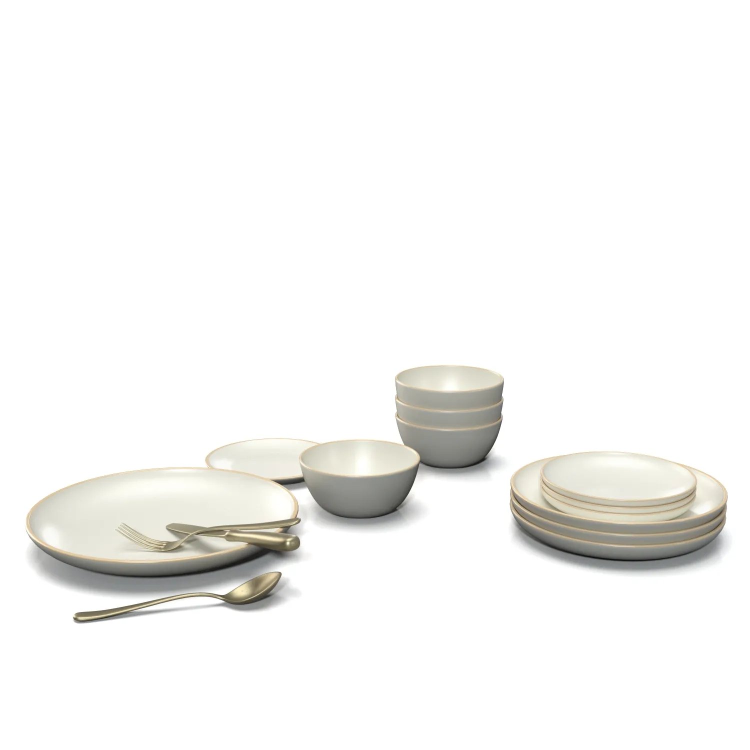 Gibson Home Rockaway Round Stoneware Dinnerware Set PBR 3D Model_03